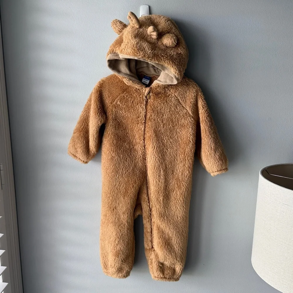 Old Navy Fleece Reindeer‎ Infant Bunting Snowsuit